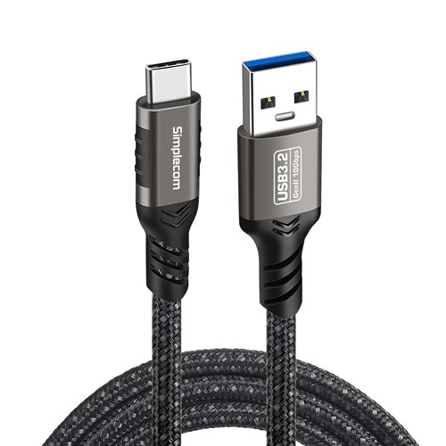 Simplecom CAU510 USB-A to USBC Data and Charging Cable USB3.2 Gen2 10Gbps 1M